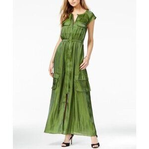 Guess by Marciano stylish trendy beach spring 2 pocket green cargo maxi dress xs